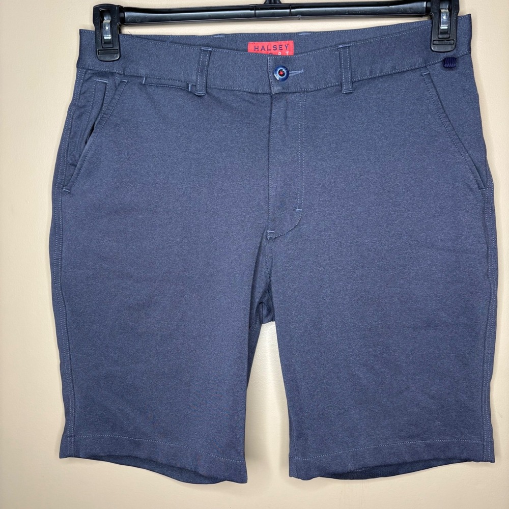 Halsey Sport Mens Performance Golf Shorts Navy Blue Stretch Size 33